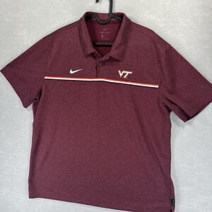 Nike Virginia Tech Hokies XL Official On Field Apparel Embroidered Polo Golf EUC